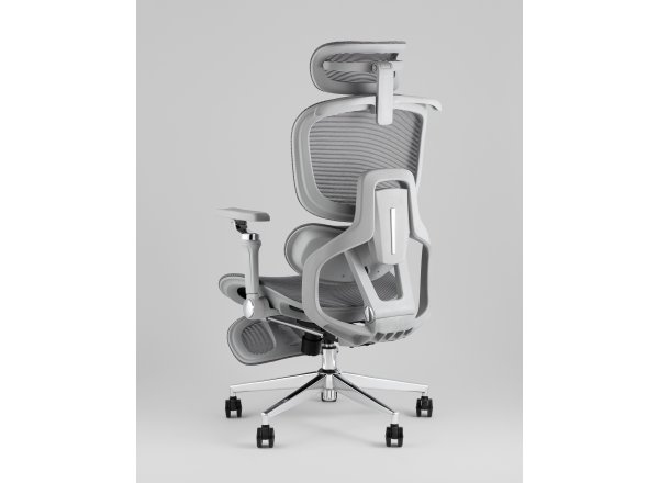 Кресло офисное TopChairs Prodigy с оттоманкой серый фото 6