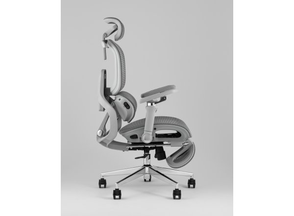 Кресло офисное TopChairs Prodigy с оттоманкой серый фото 7