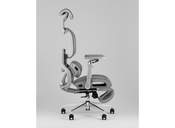 Кресло офисное TopChairs Prodigy с оттоманкой серый фото 9