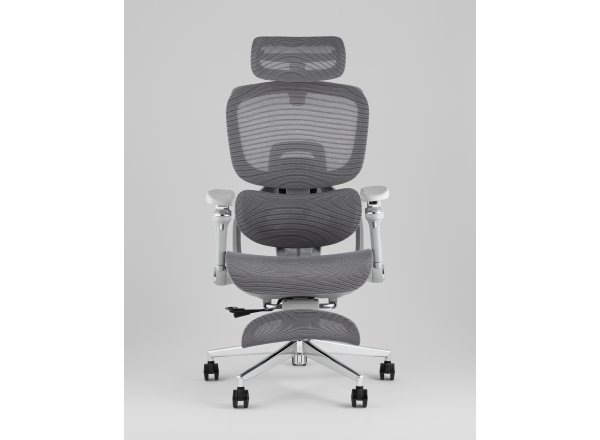 Кресло офисное TopChairs Prodigy с оттоманкой серый