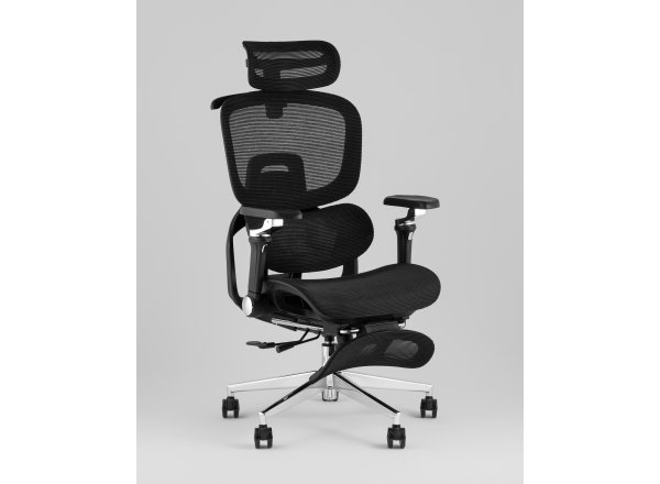 Кресло офисное TopChairs Prodigy с оттоманкой черный