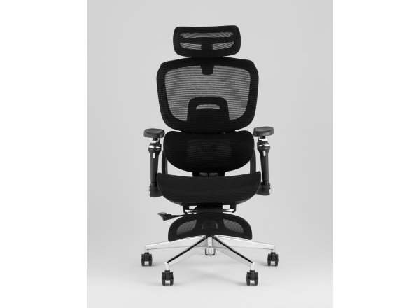 Кресло офисное TopChairs Prodigy с оттоманкой черный
