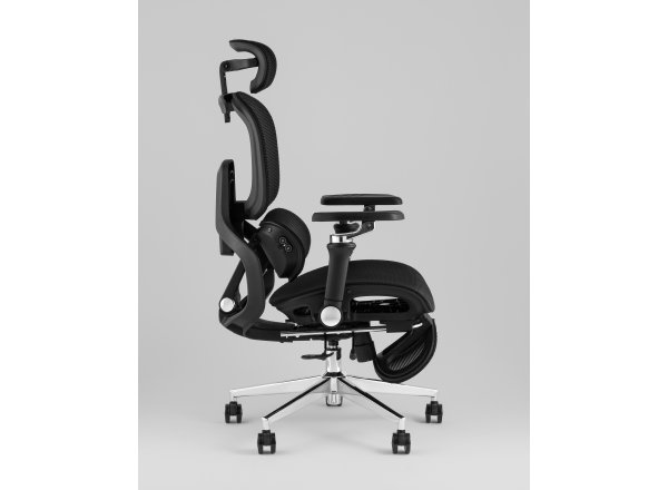 Кресло офисное TopChairs Prodigy с оттоманкой черный