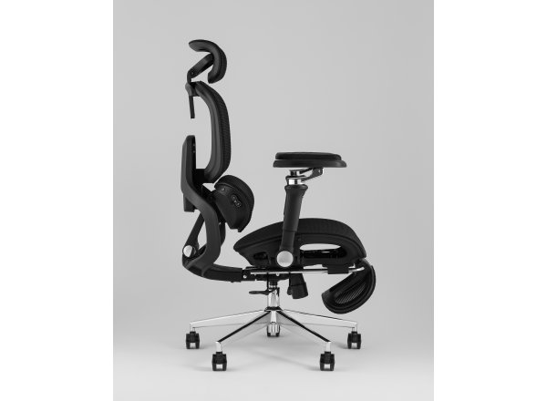 Кресло офисное TopChairs Prodigy с оттоманкой черный фото 3