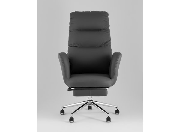 Кресло руководителя TopChairs Solid NC с оттоманкой серый фото 3