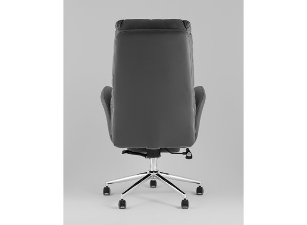 Кресло руководителя TopChairs Solid NC с оттоманкой серый фото 5