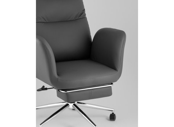 Кресло руководителя TopChairs Solid NC с оттоманкой серый фото 8
