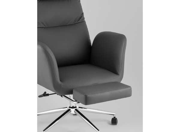 Кресло руководителя TopChairs Solid NC с оттоманкой серый фото 9