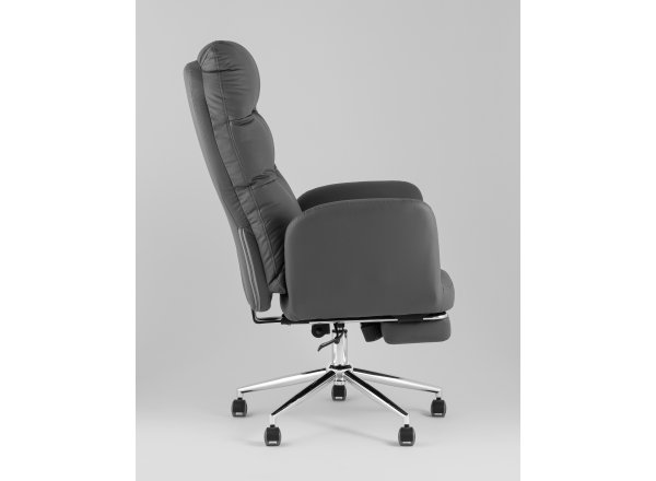 Кресло руководителя TopChairs Solid NC с оттоманкой серый