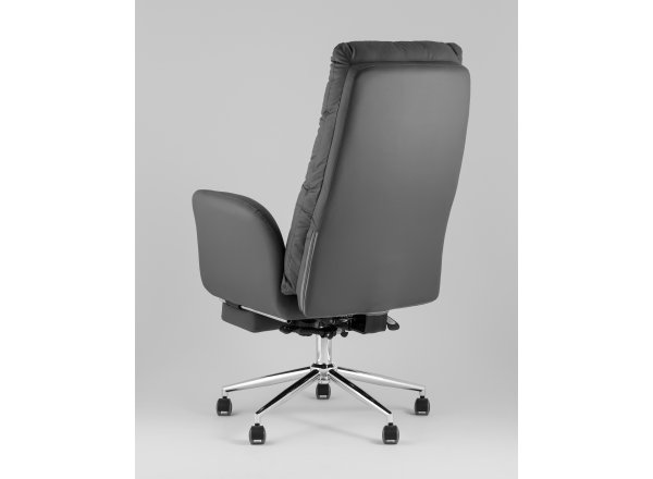 Кресло руководителя TopChairs Solid NC с оттоманкой серый фото 15