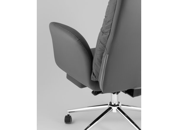 Кресло руководителя TopChairs Solid NC с оттоманкой серый фото 16