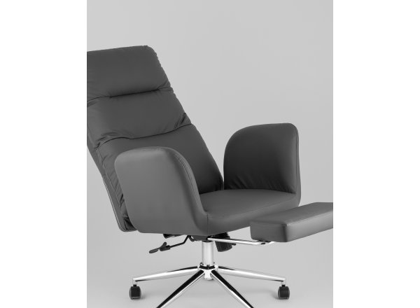 Кресло руководителя TopChairs Solid NC с оттоманкой серый фото 19