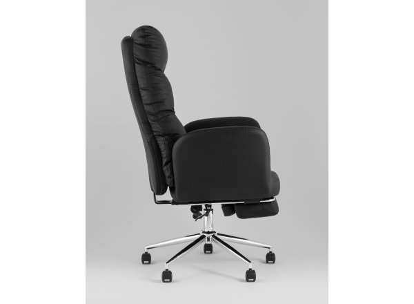 Кресло руководителя TopChairs Solid NC с оттоманкой черный