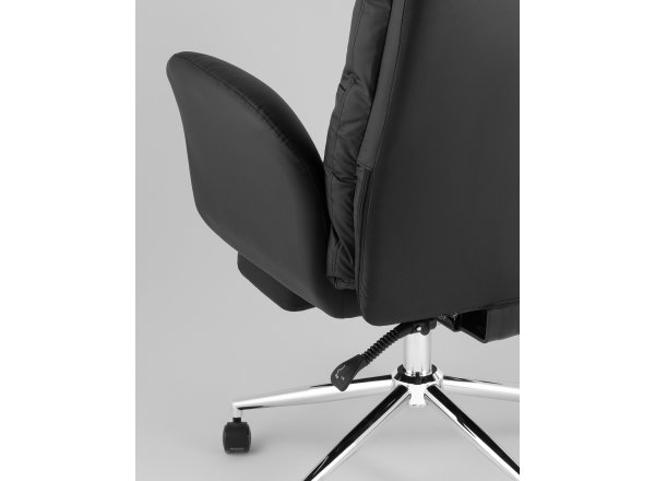 Кресло руководителя TopChairs Solid NC с оттоманкой черный фото 7