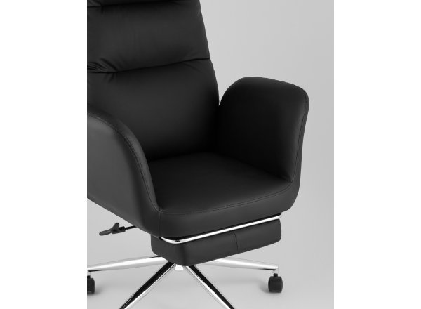Кресло руководителя TopChairs Solid NC с оттоманкой черный фото 8