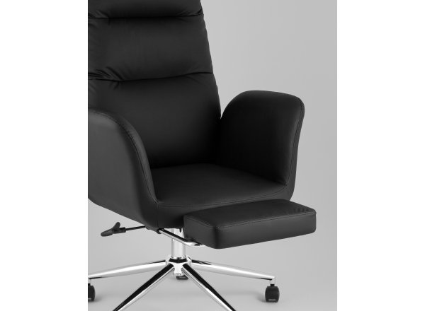 Кресло руководителя TopChairs Solid NC с оттоманкой черный фото 10
