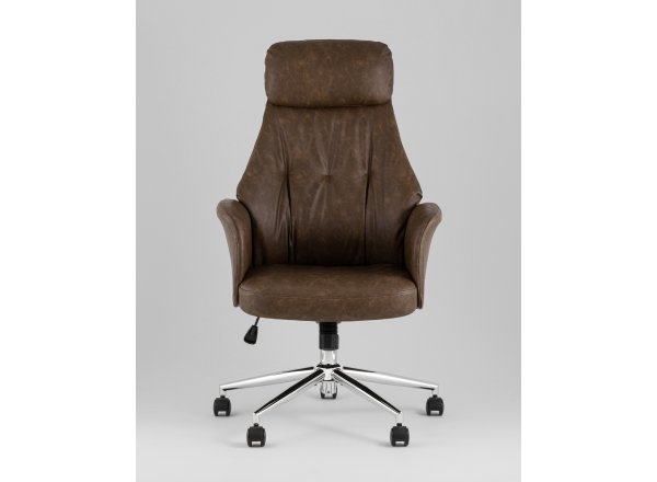 Кресло офисное TopChairs Neoma коричневый экокожа