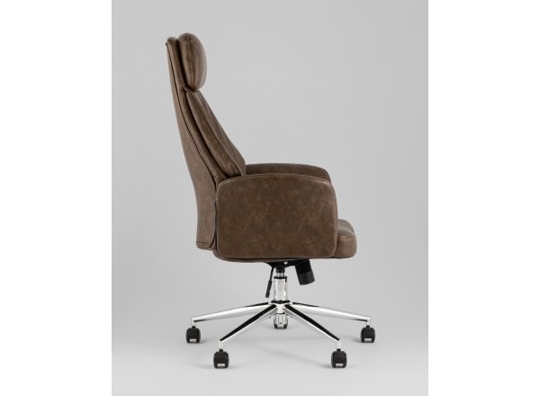 Кресло офисное TopChairs Neoma коричневый экокожа