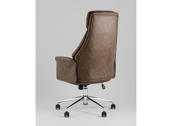 Кресло офисное TopChairs Neoma коричневый экокожа фото 6