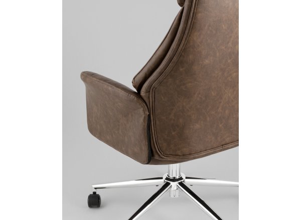 Кресло офисное TopChairs Neoma коричневый экокожа фото 7