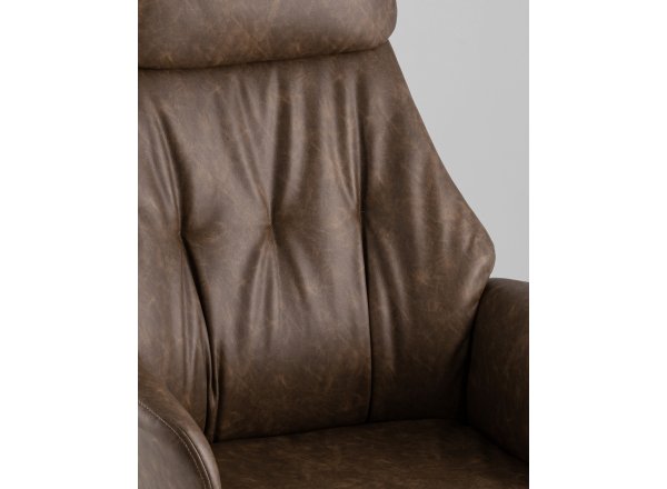 Кресло офисное TopChairs Neoma коричневый экокожа фото 9