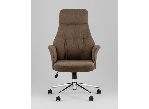 Кресло офисное TopChairs Neoma коричневый экокожа ткань