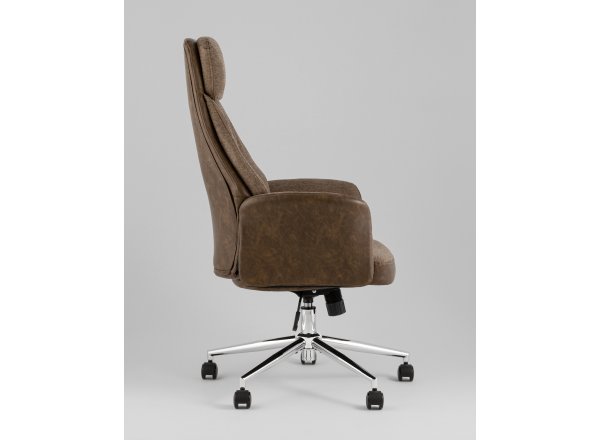Кресло офисное TopChairs Neoma коричневый экокожа ткань