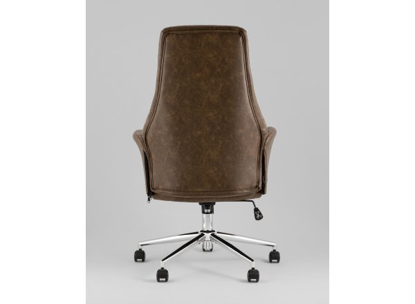 Кресло офисное TopChairs Neoma коричневый экокожа ткань