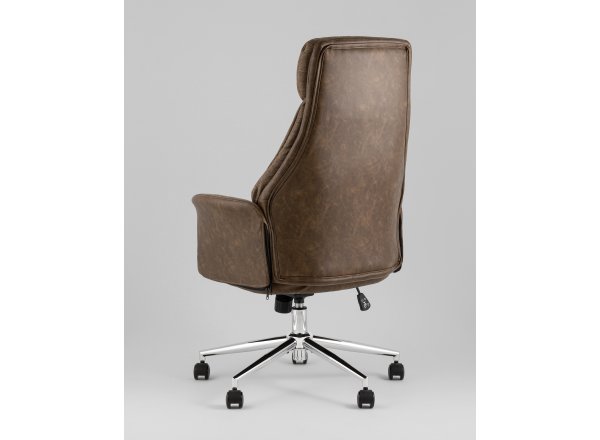 Кресло офисное TopChairs Neoma коричневый экокожа ткань фото 6