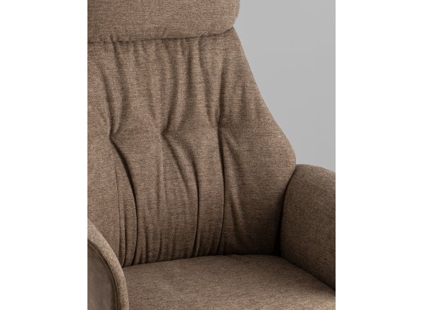 Кресло офисное TopChairs Neoma коричневый экокожа ткань фото 10