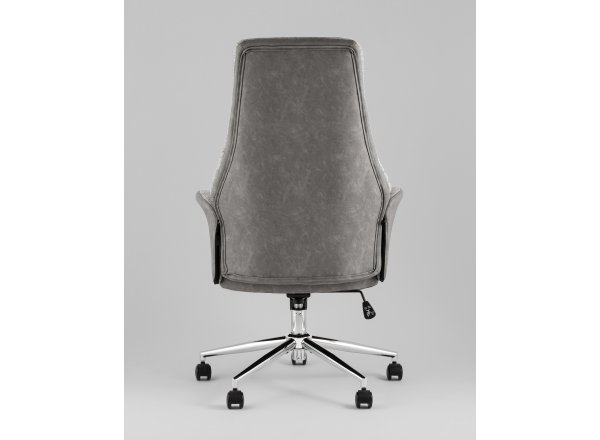 Кресло офисное TopChairs Neoma светло-серый экокожа ткань фото 7
