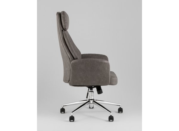 Кресло офисное TopChairs Neoma серый экокожа