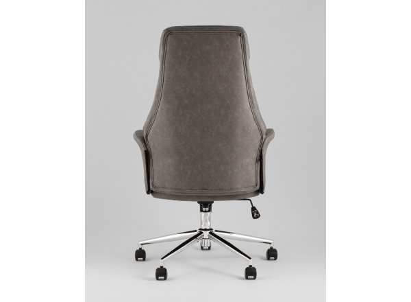 Кресло офисное TopChairs Neoma серый экокожа