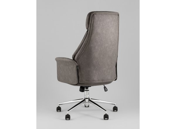 Кресло офисное TopChairs Neoma серый экокожа фото 6