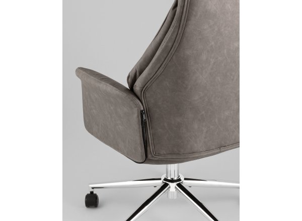 Кресло офисное TopChairs Neoma серый экокожа фото 7