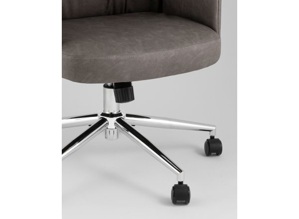 Кресло офисное TopChairs Neoma серый экокожа фото 9