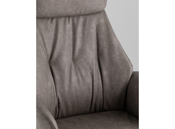 Кресло офисное TopChairs Neoma серый экокожа фото 10