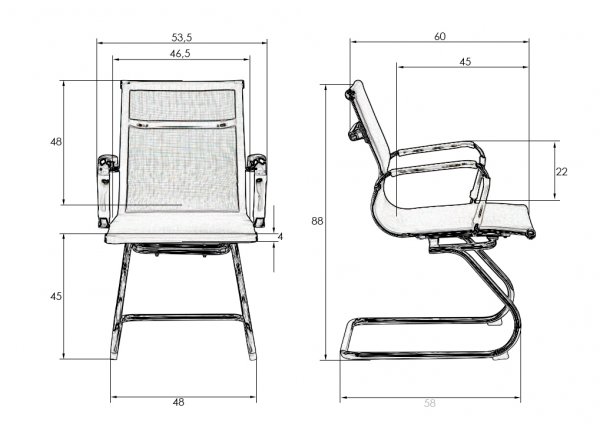 Набор 2 шт Офисное кресло для посетителей DOBRIN CODY MESH (бежевый (22039)) фото 10