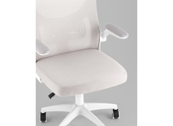 Кресло офисное TopChairs Core серый с подголовником пластик белый фото 9
