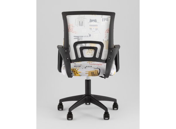 Кресло офисное TopChairs Simple SN Junior принт Blue Cats пластик черный