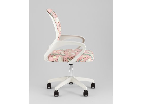 Кресло офисное TopChairs Simple SN Junior принт Unicorns пластик белый фото 4