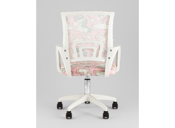 Кресло офисное TopChairs Simple SN Junior принт Unicorns пластик белый фото 5