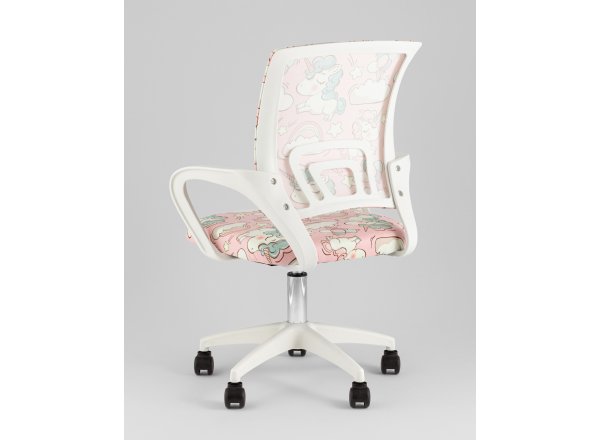 Кресло офисное TopChairs Simple SN Junior принт Unicorns пластик белый фото 6