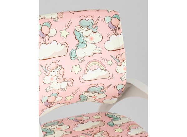 Кресло офисное TopChairs Simple SN Junior принт Unicorns пластик белый фото 17