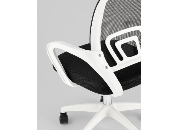 Кресло офисное TopChairs Simple SN черный пластик белый фото 7