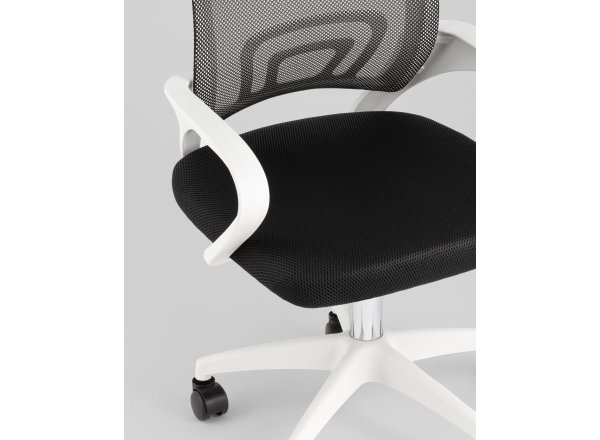 Кресло офисное TopChairs Simple SN черный пластик белый фото 8