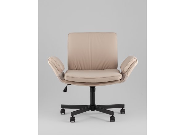 Кресло офисное TopChairs Foldo с откидными подлокотниками бежевое фото 6