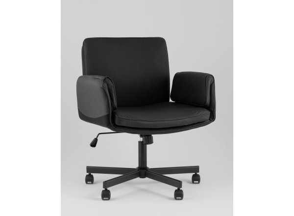 Кресло офисное TopChairs Foldo с откидными подлокотниками черное