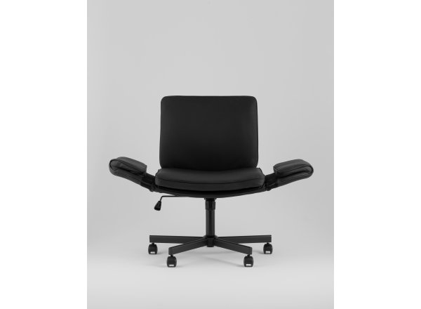 Кресло офисное TopChairs Foldo с откидными подлокотниками черное