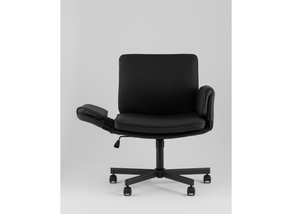 Кресло офисное TopChairs Foldo с откидными подлокотниками черное фото 6